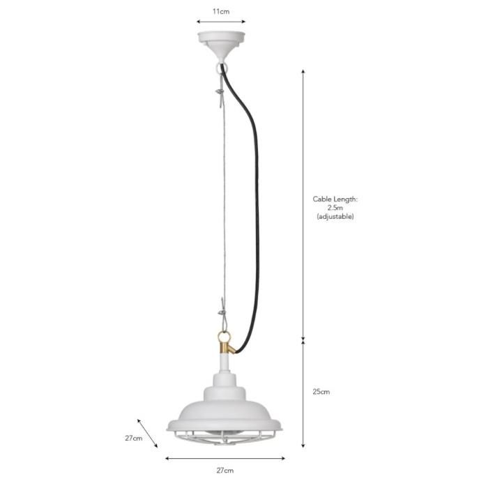 Nautical Style Hanging Pendant Light Measurements