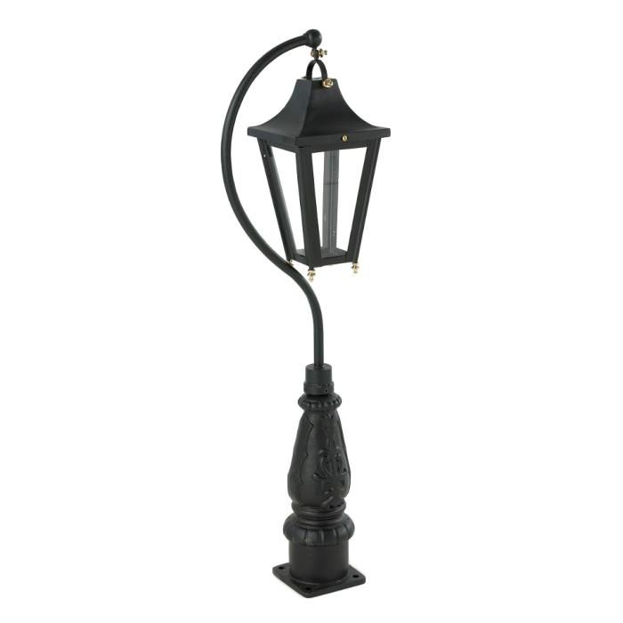 “Lincoln” Swan Neck Lantern & Lamp Post in Black “Lincoln” Swan Neck Lantern & Lamp Post in Black