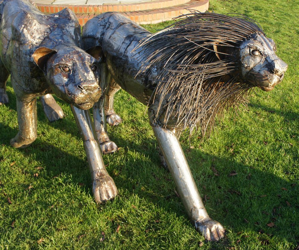 “Aslana Lioness" and "Prince of the Pride Lion” Garden Sculpture