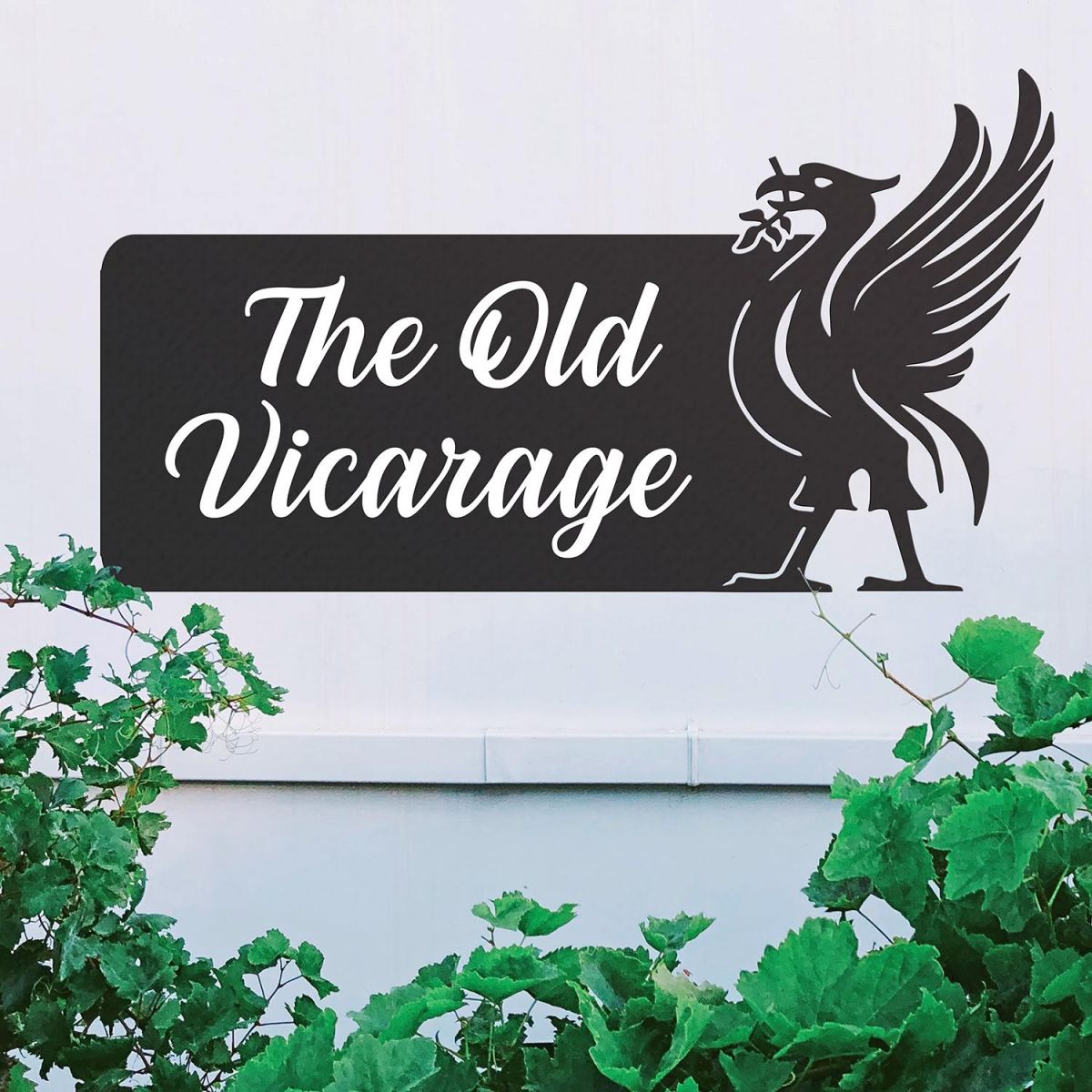 Liver Bird Iron House Name Sign with White Vinyl