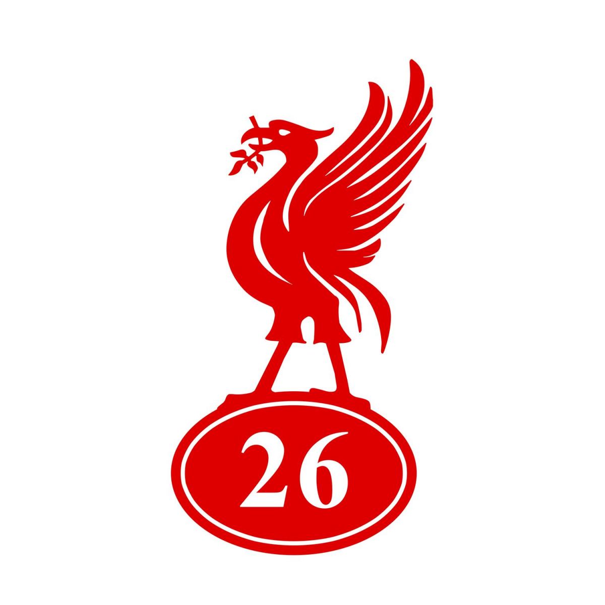 Liver Bird Iron House Number Sign Finished in Red