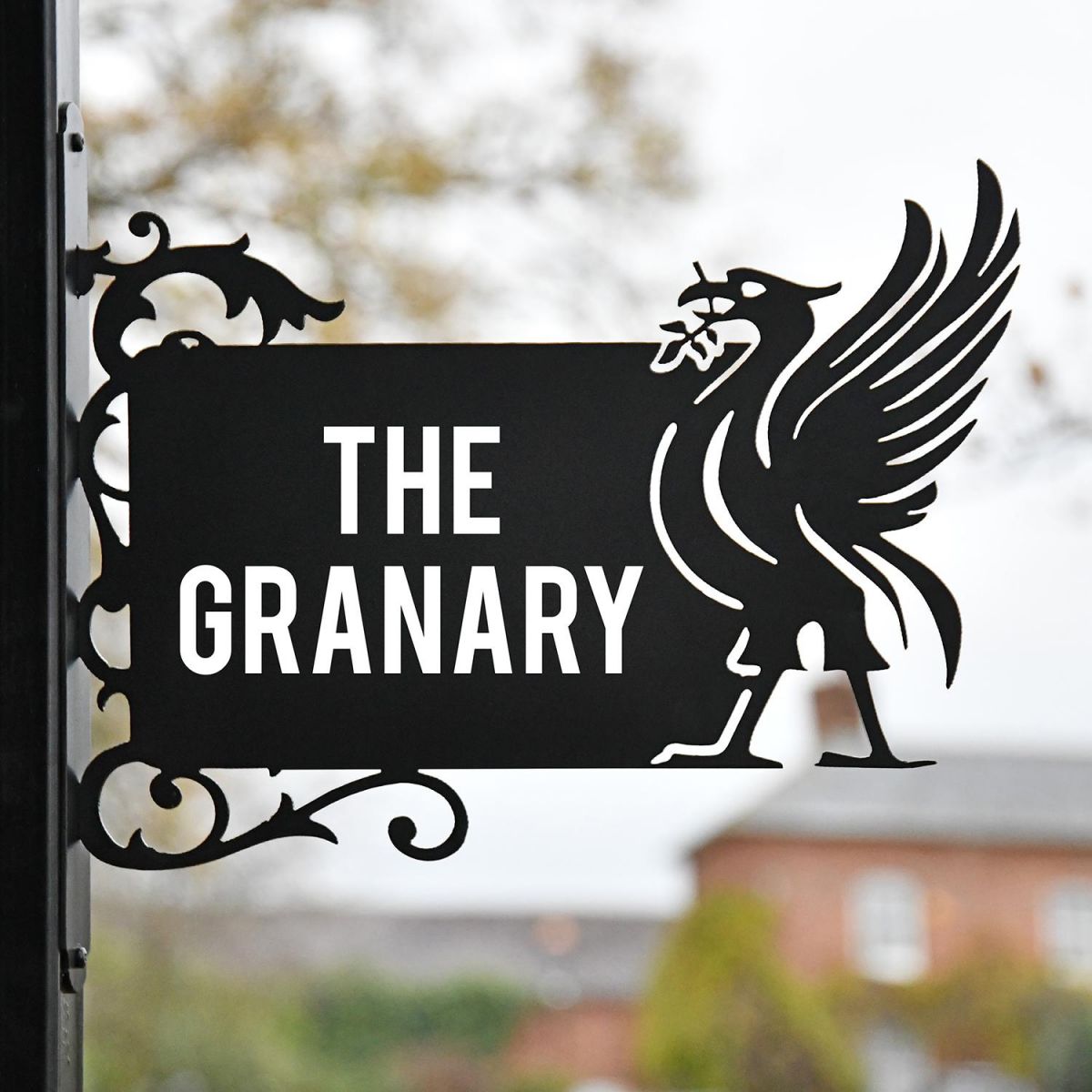 Liver Bird Wall Bracketed House Name Sign in Situ Outside