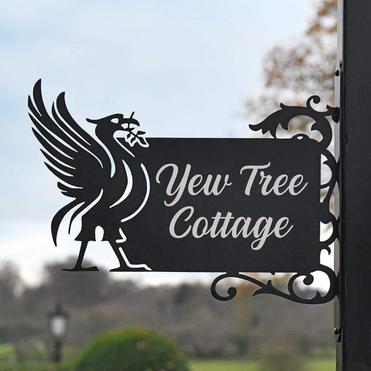 Liver Bird Wall Bracketed House Name Sign Created Out of Iron