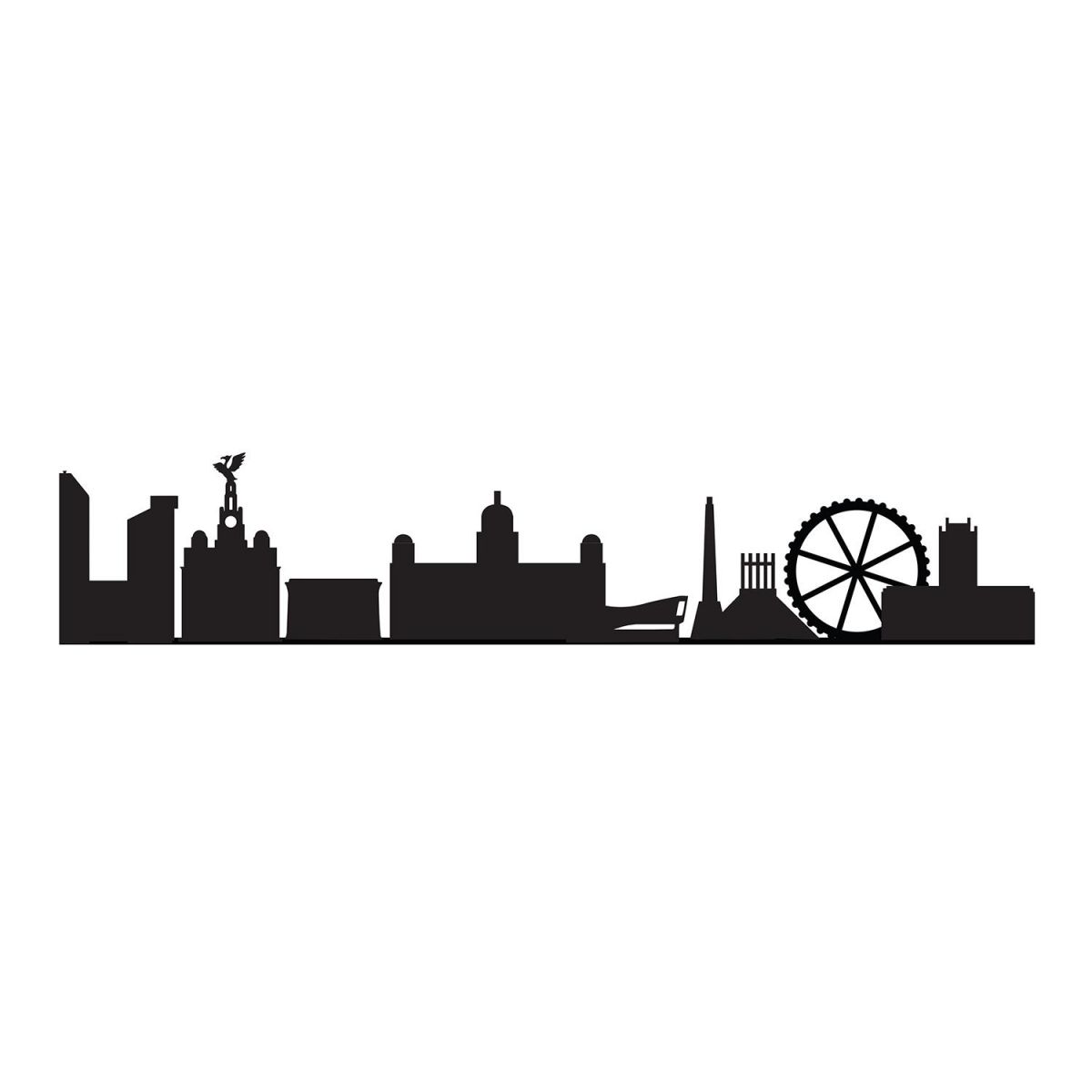 Metal Liverpool Skyline Wall Art Finished in Black 