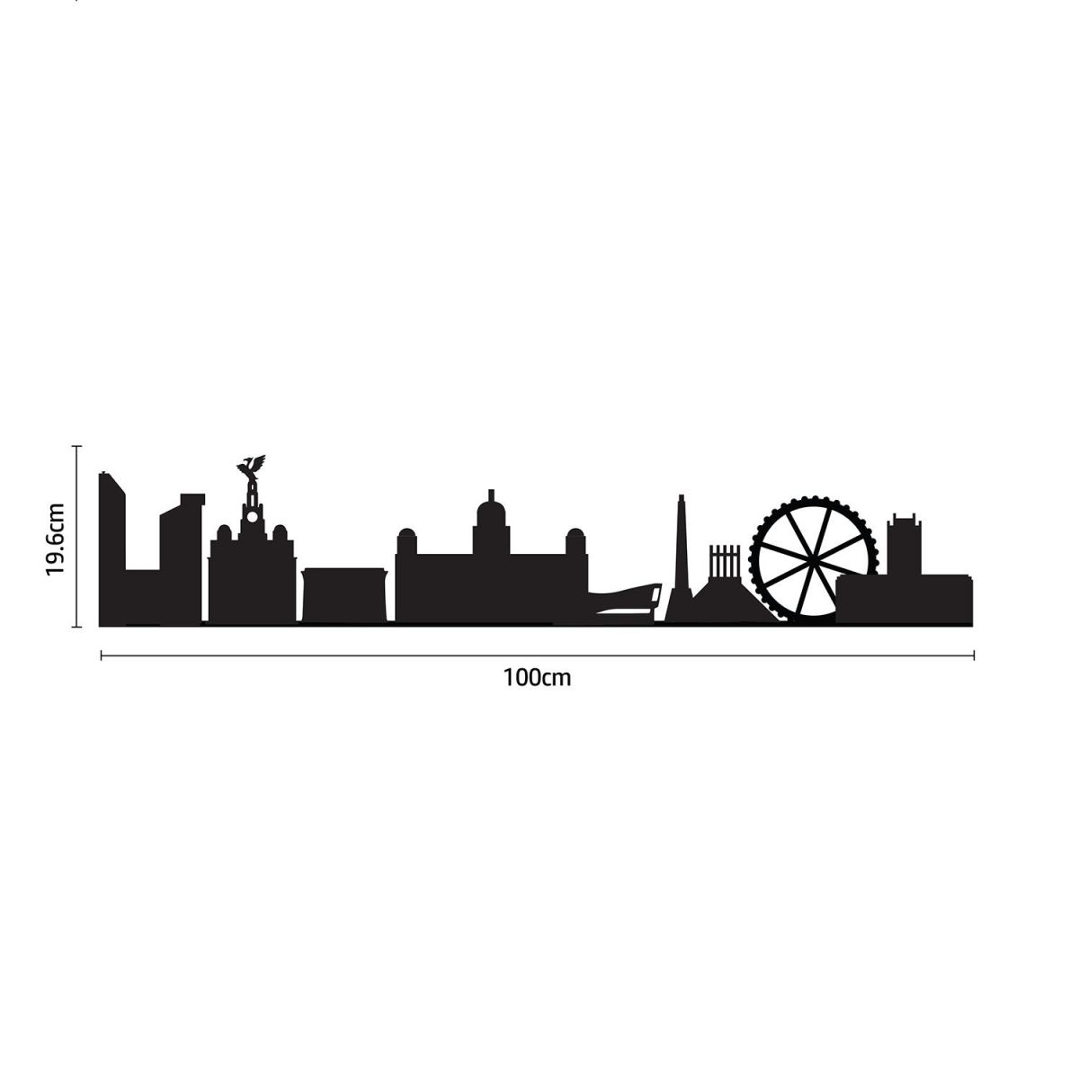 Metal Liverpool Skyline Wall Art Wall to Scale