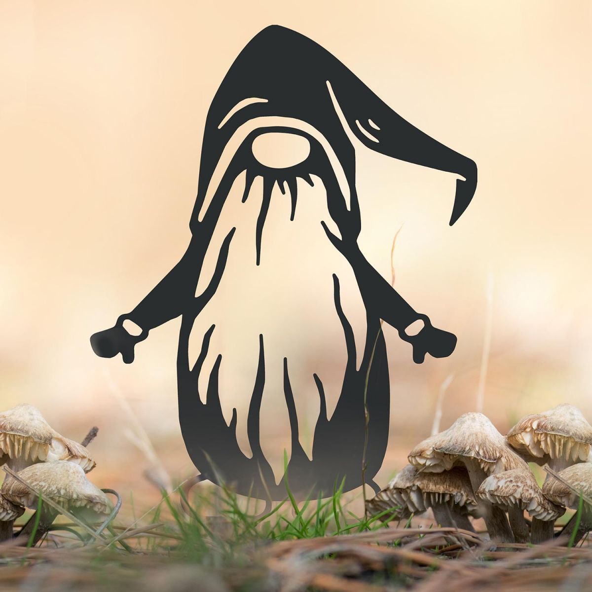 Long Bearded Gonk Gnome Silhouette in Use Outdoors