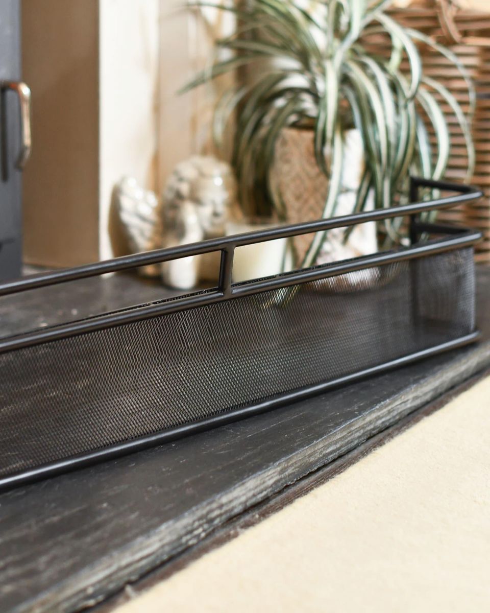 Close-Up of Long Black Low Fireside Fender Guard