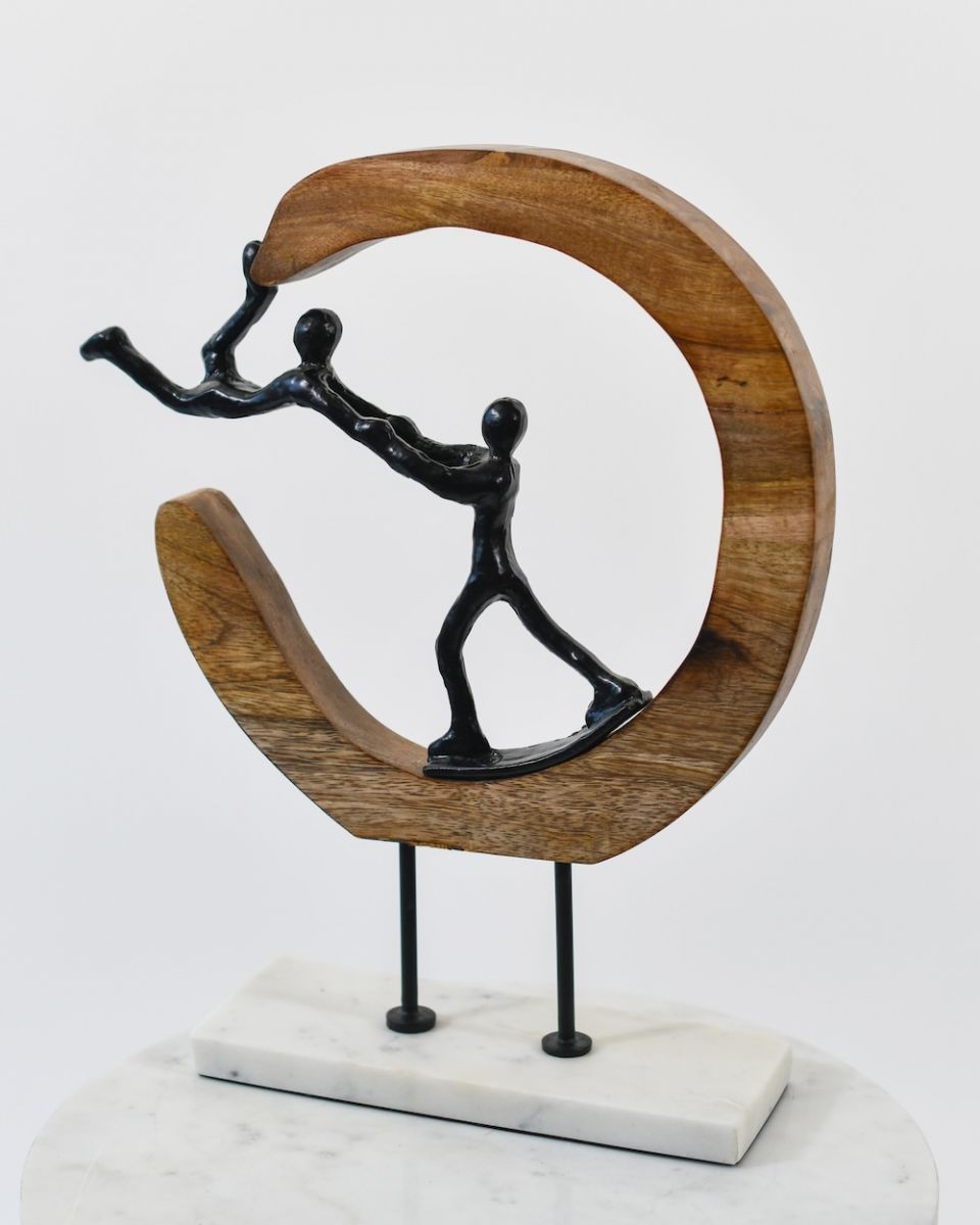 angled view of interior art sculpture