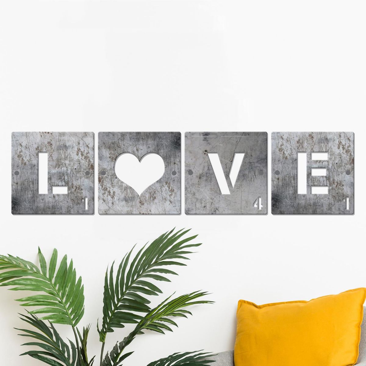 "LOVE" Scrabble Square Letters in Situ in the Home