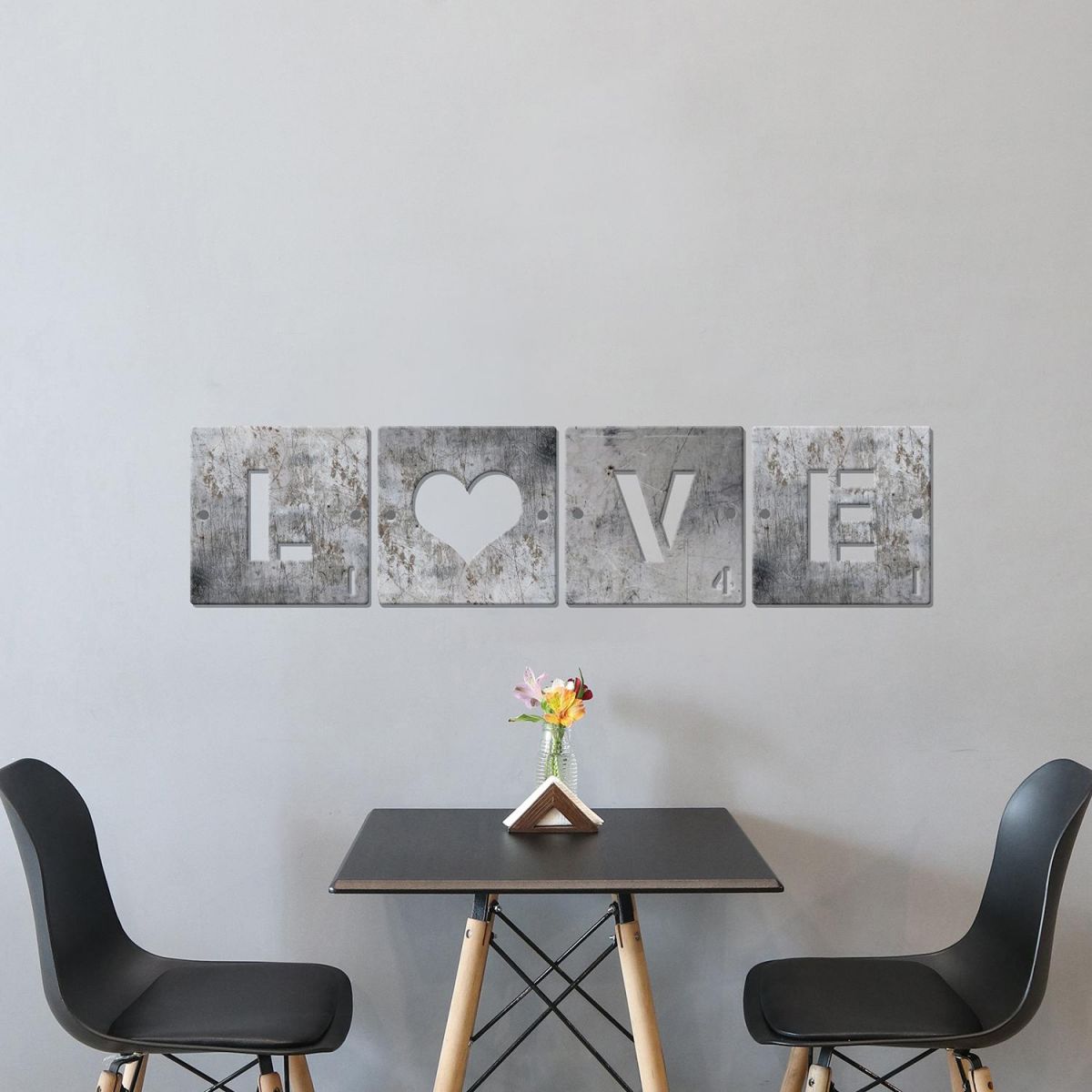 "LOVE" Scrabble Square Letters in Use in the Dining Room