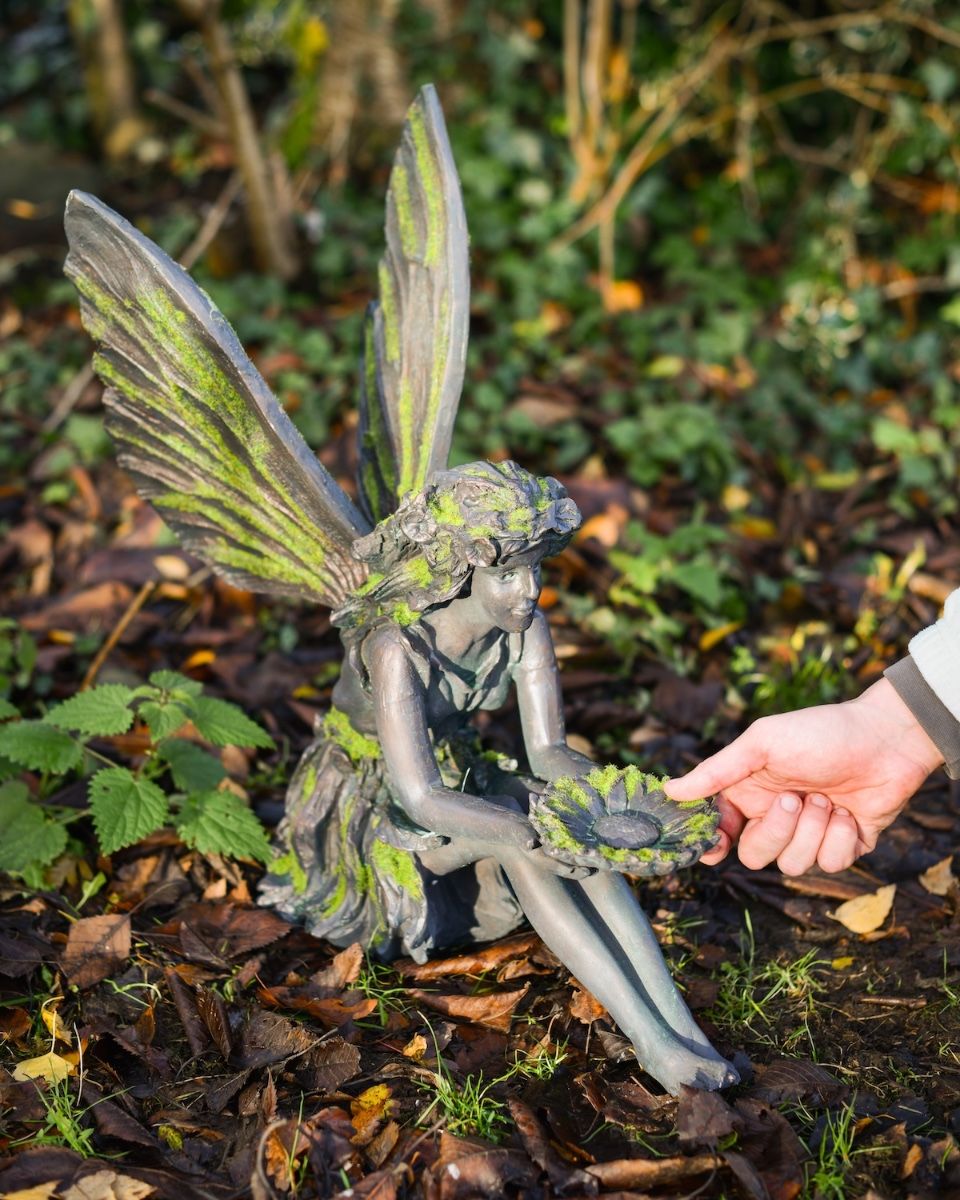 Lyra the generous resin fairy garden sculpture to scale