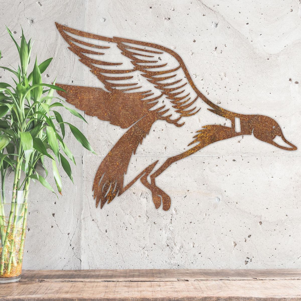 "Mallard" Duck Wall Art in Situ on a Rustic Wall