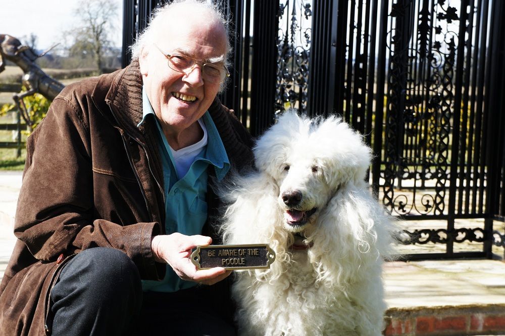 Brass "Be Aware Of The Dog" Sign - Poodle
