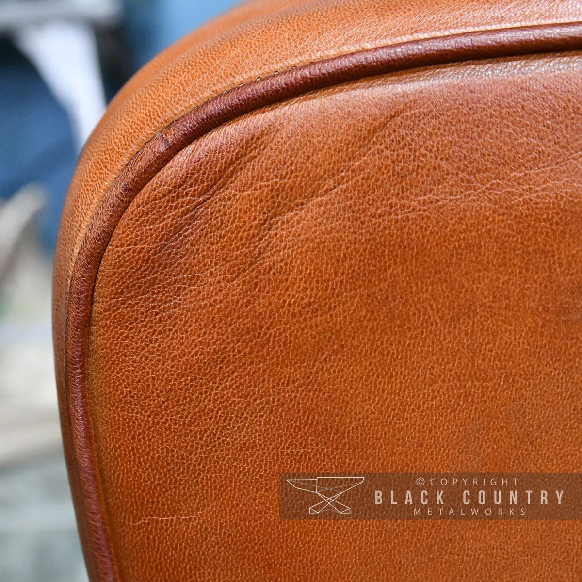 View of the Side of the Tan Goat Leather View of the Side of the Tan Goat Leather