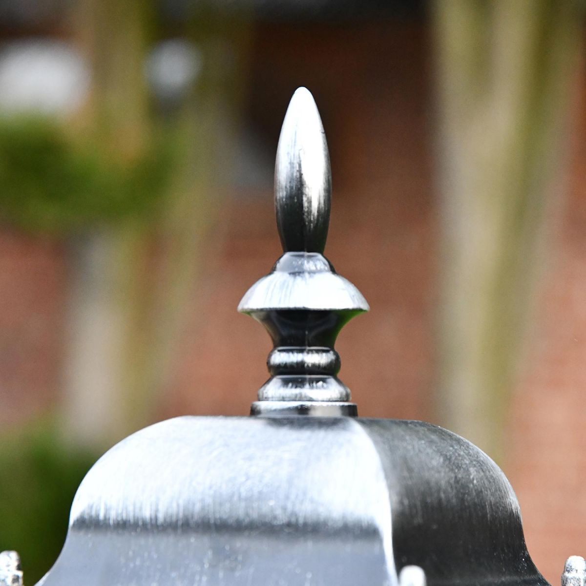 Traditional Finial on the Top of the "Marsden" Silver Leaded Glass Pillar Light