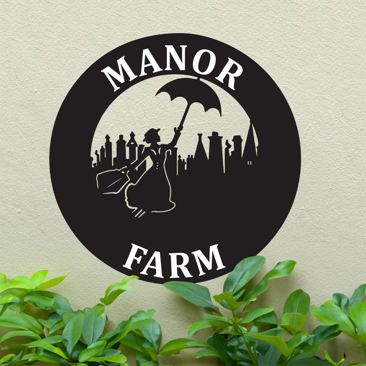 Steel Circular Mary Poppins House Name Sign