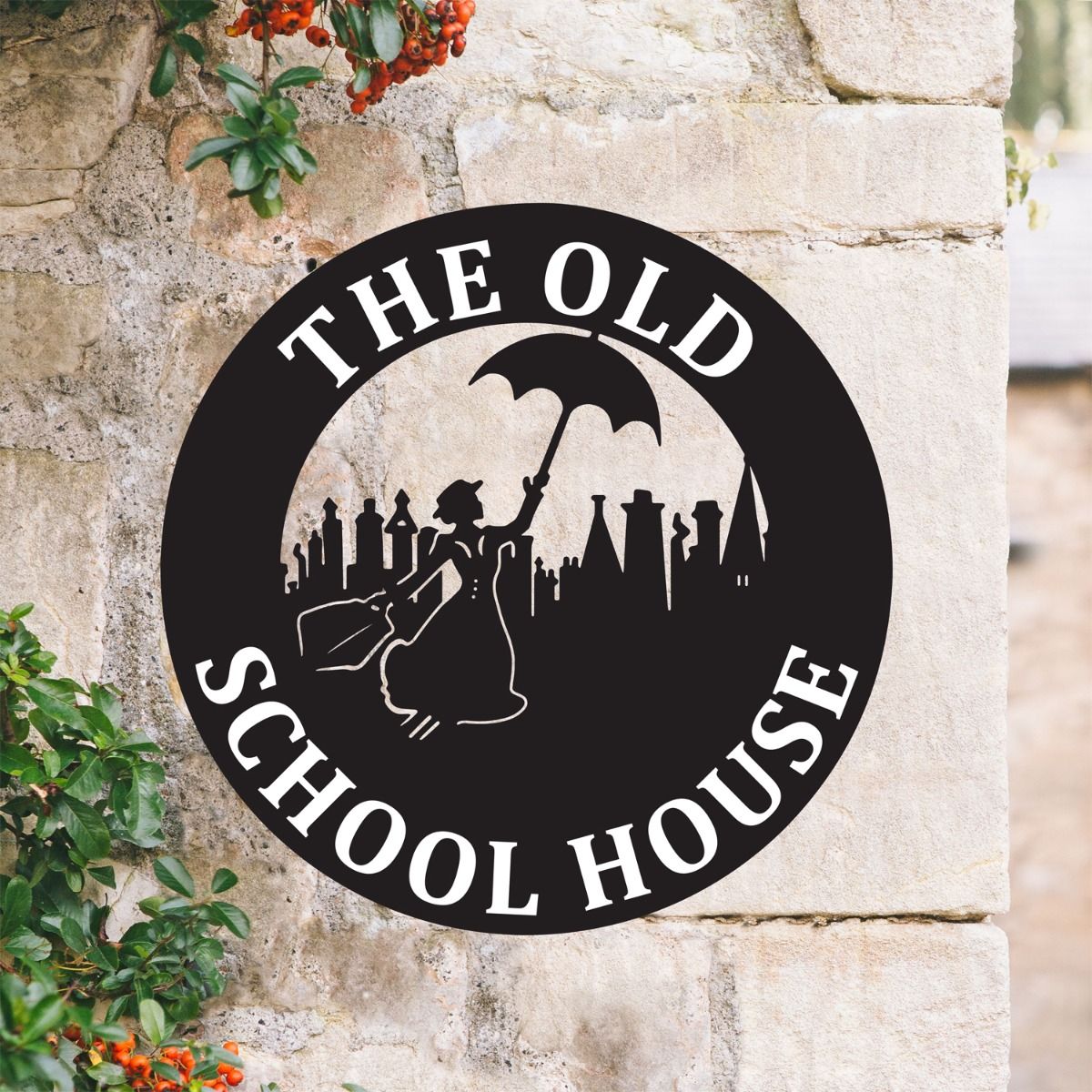 Steel Circular Mary Poppins House Name Sign