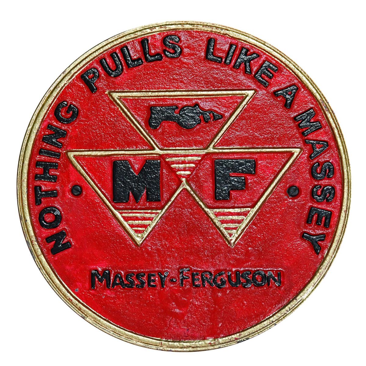 "Massey Ferguson" Cast Iron Automobilia Reproduction Sign Finished in a Hand Pained Finish