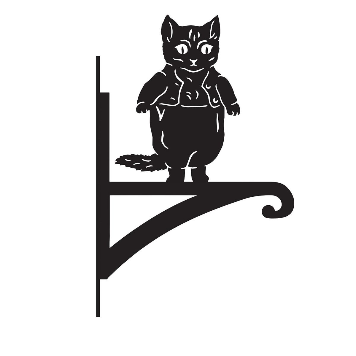 Master Kitten Iron Hanging Basket Bracket in Black 