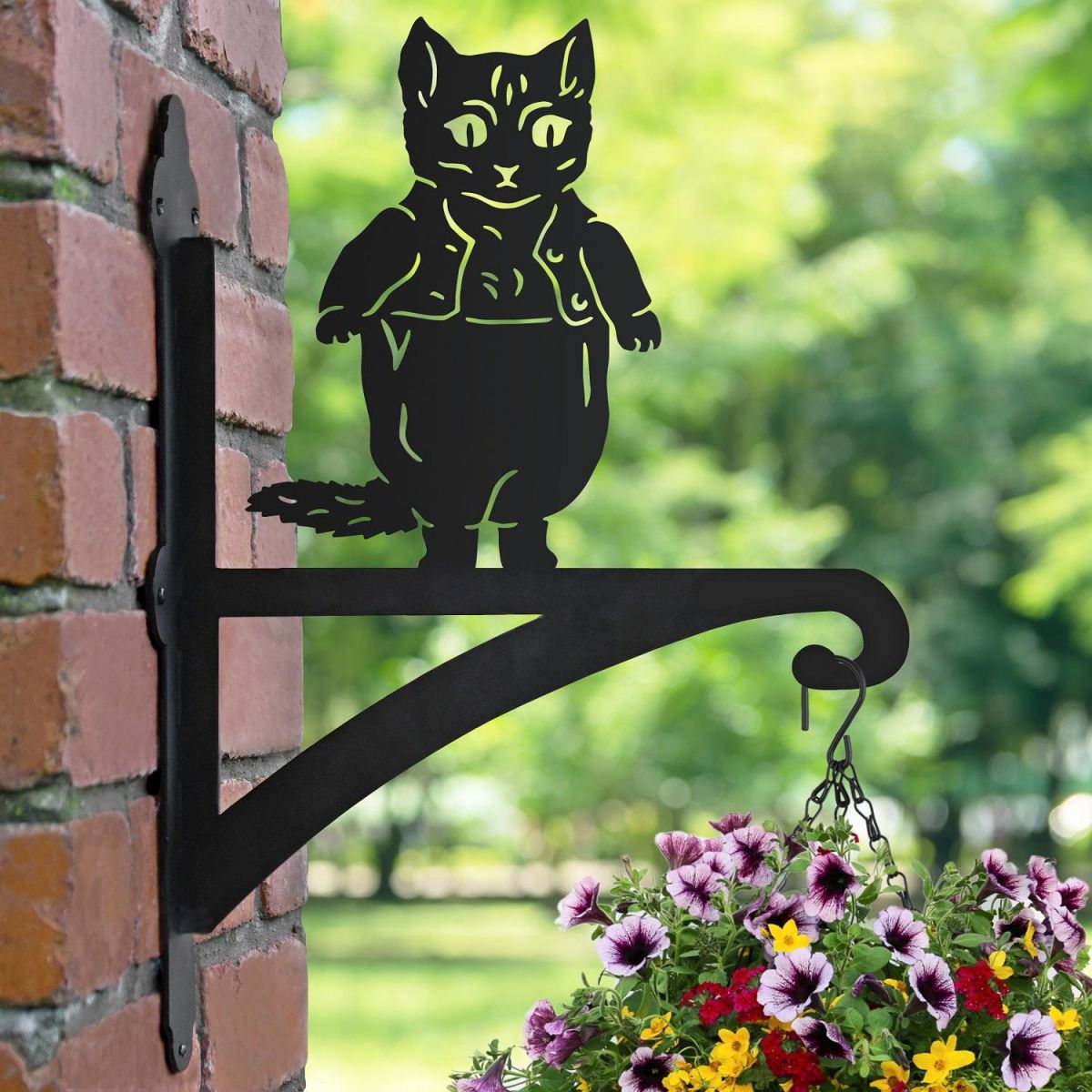 Master Kitten Iron Hanging Basket Bracket in Situ