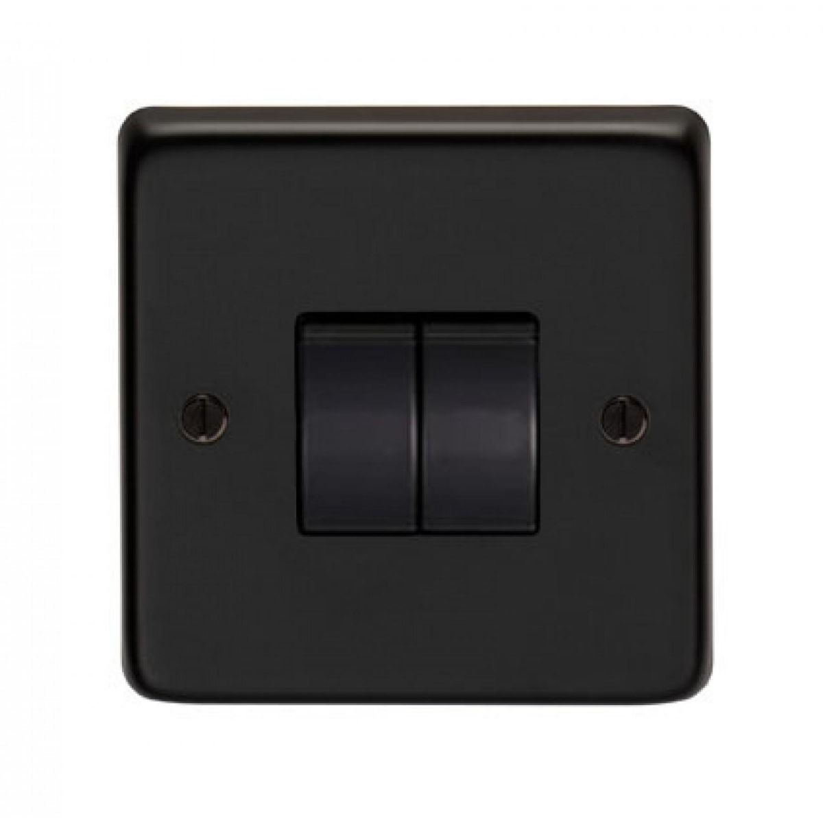 10 Amp Double Switch Light Switch Finished in a Matt Black