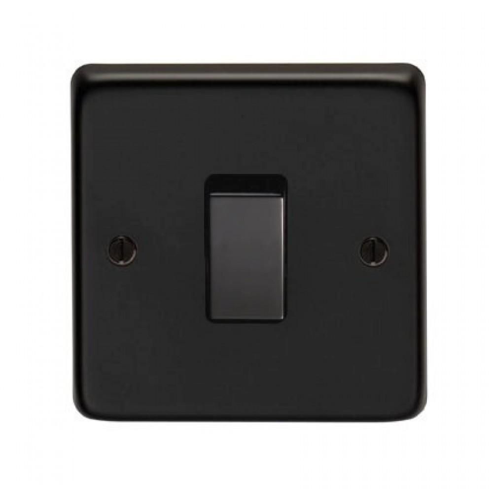 10 Amp Single Switch Light Switch Finished in a Matt Black