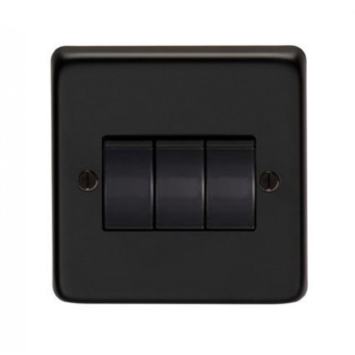 10 Amp Triple Switch Light Switch Finished in a Matt Black
