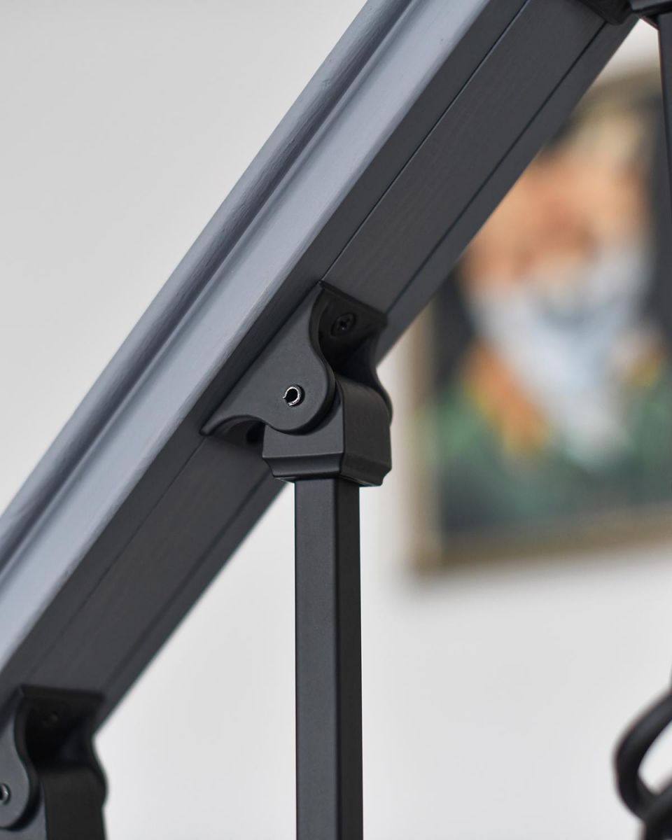 Close-up of the Adjustable Bracket Connected to the Stairs