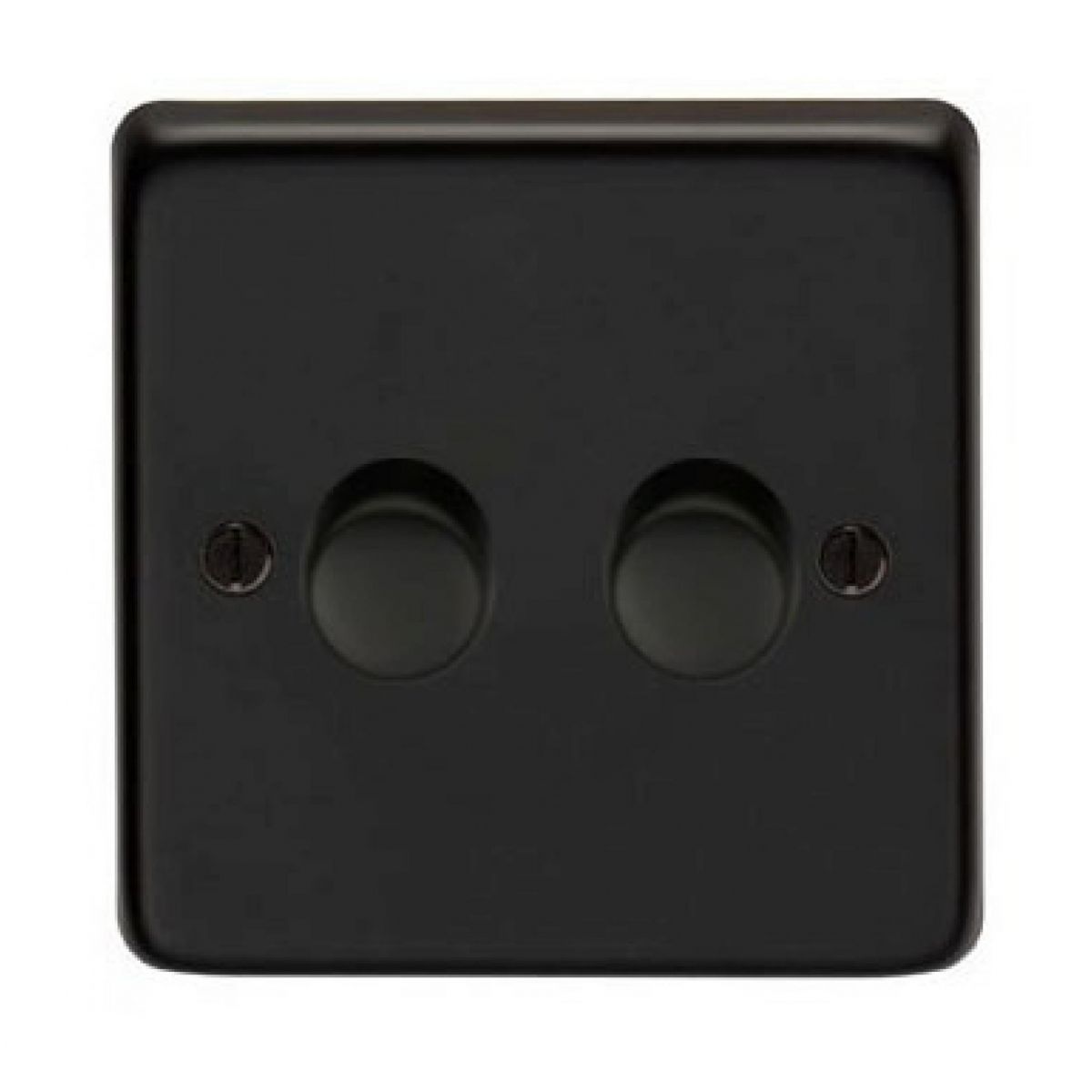 Double Dimmer Light Switch Finished in a Matt Black