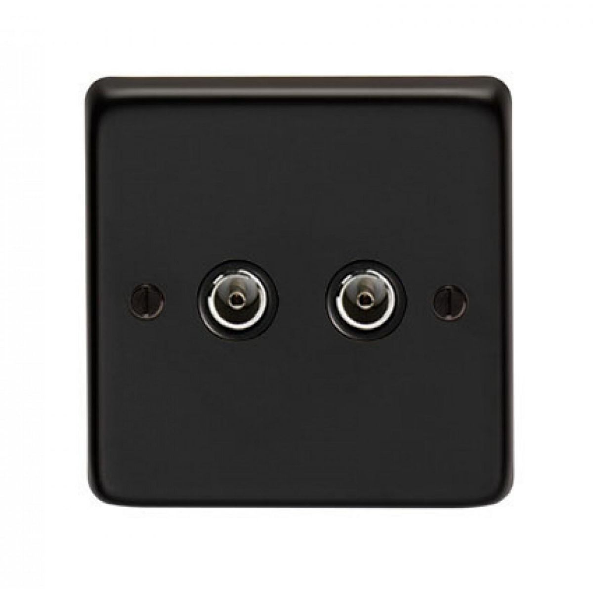Double TV Socket Finished in a Matt Black 