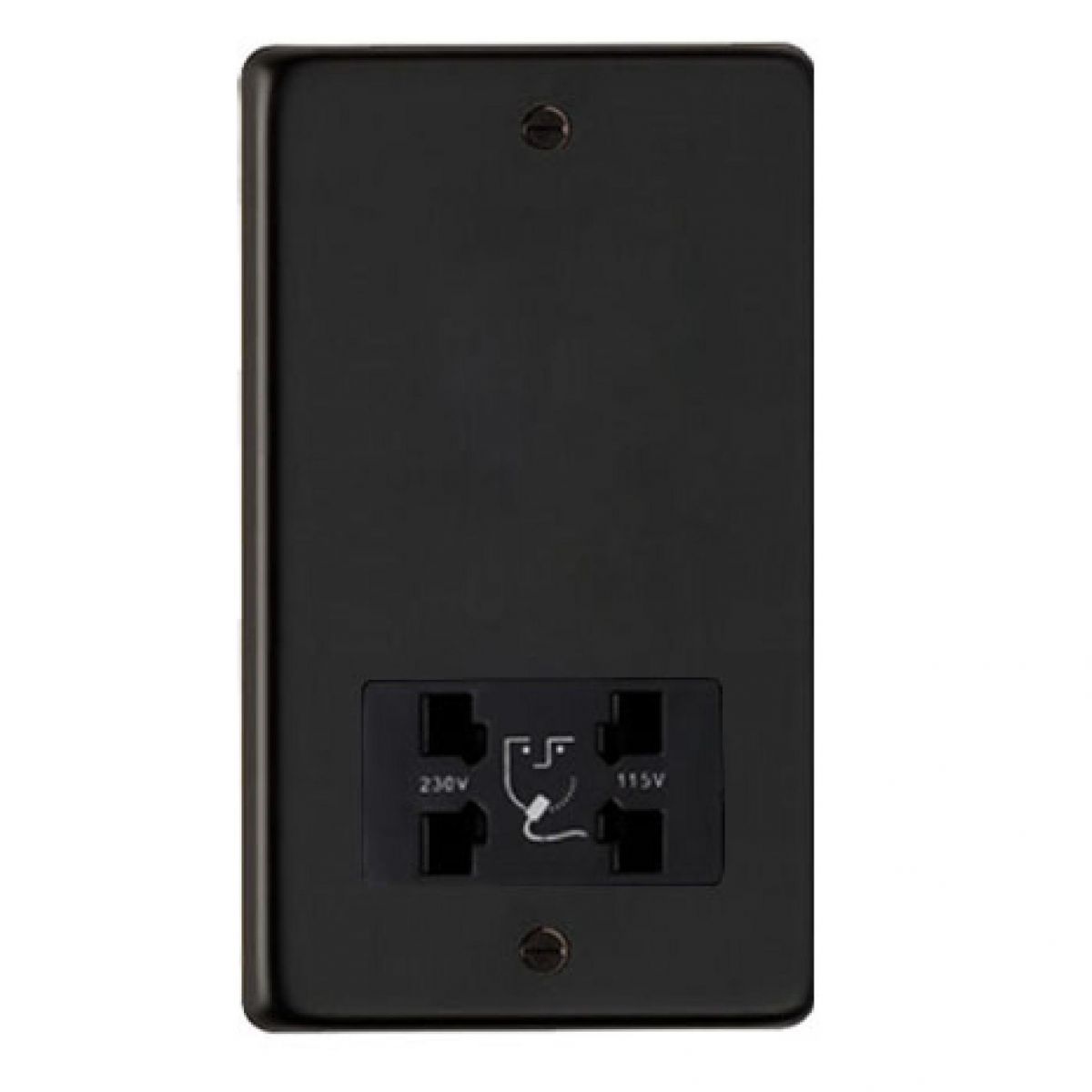 Dual Volt Shaver Socket Finished in a Matt Black Dual Volt Shaver Socket Finished in a Matt Black