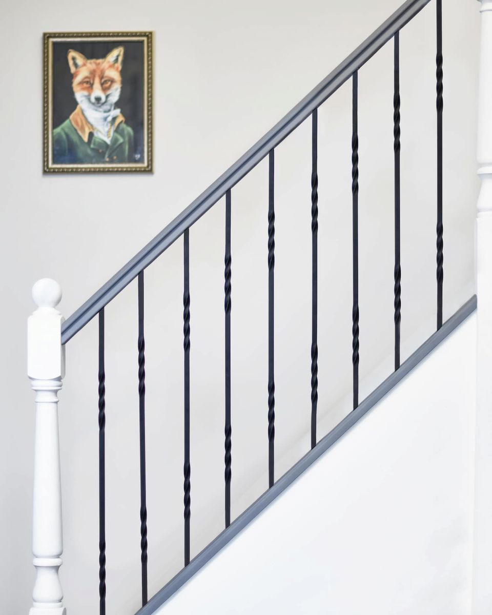 Matte Black "Enfield" Double Twist Stair Spindle - Spindle ONLY - No Brackets in Situ
