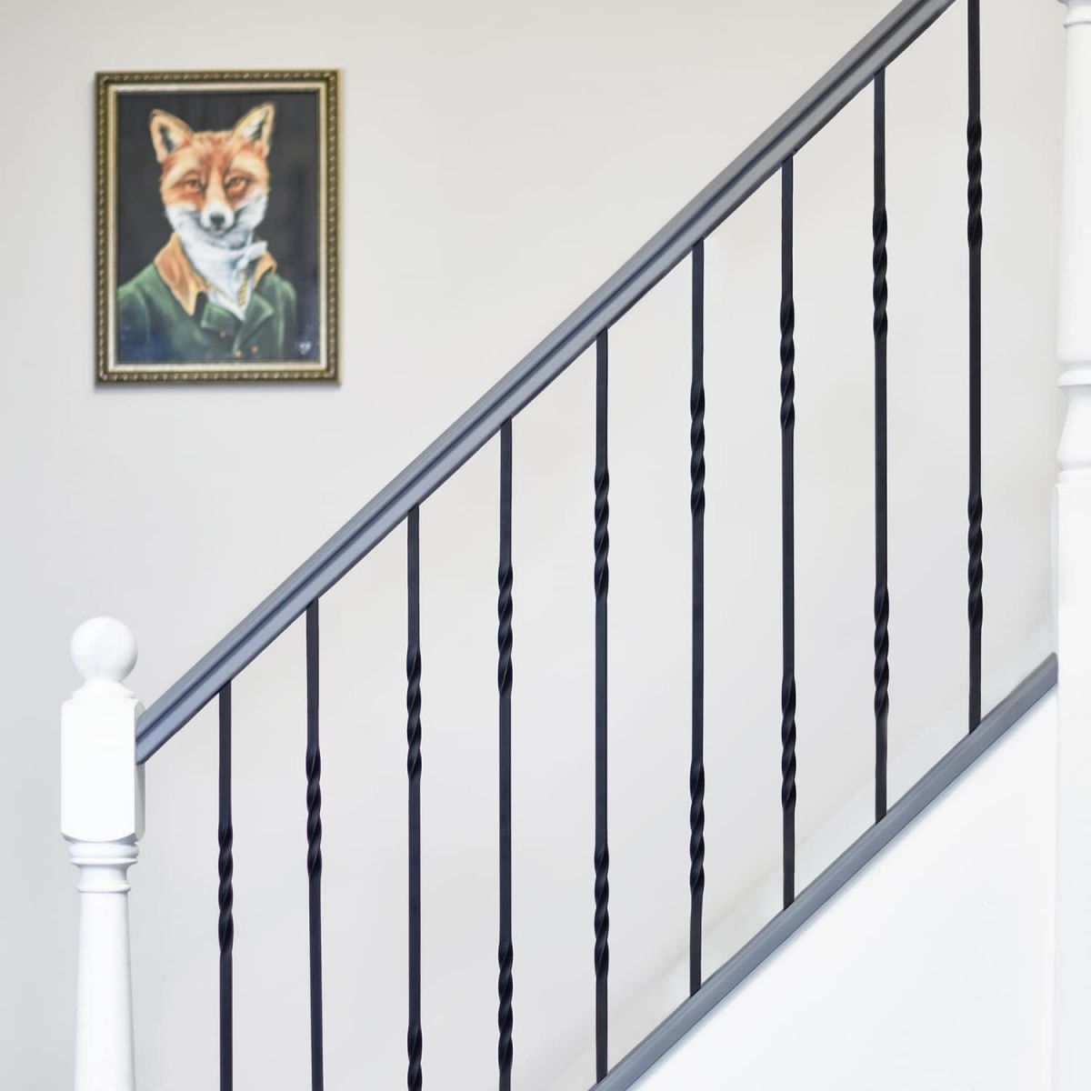 Matte Black "Enfield" Double Twist Stair Spindle - Spindle ONLY - No Brackets