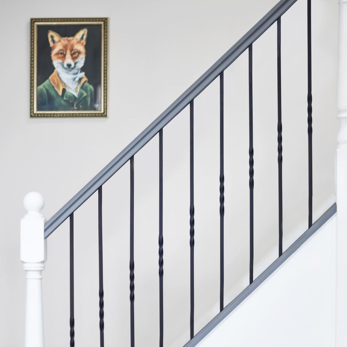 Matte Black "Enfield" Single Twist Stair Spindle - Spindle ONLY - No Brackets Matte Black "Enfield" Single Twist Stair Spindle - Spindle ONLY - No Brackets