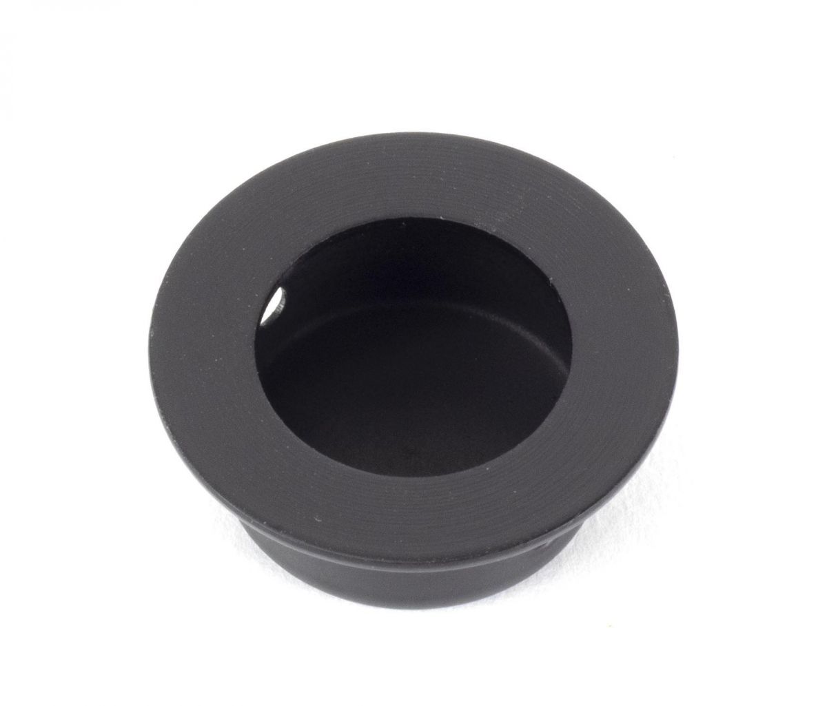 Matte Black Circular Pocket Door Handle - 30mm