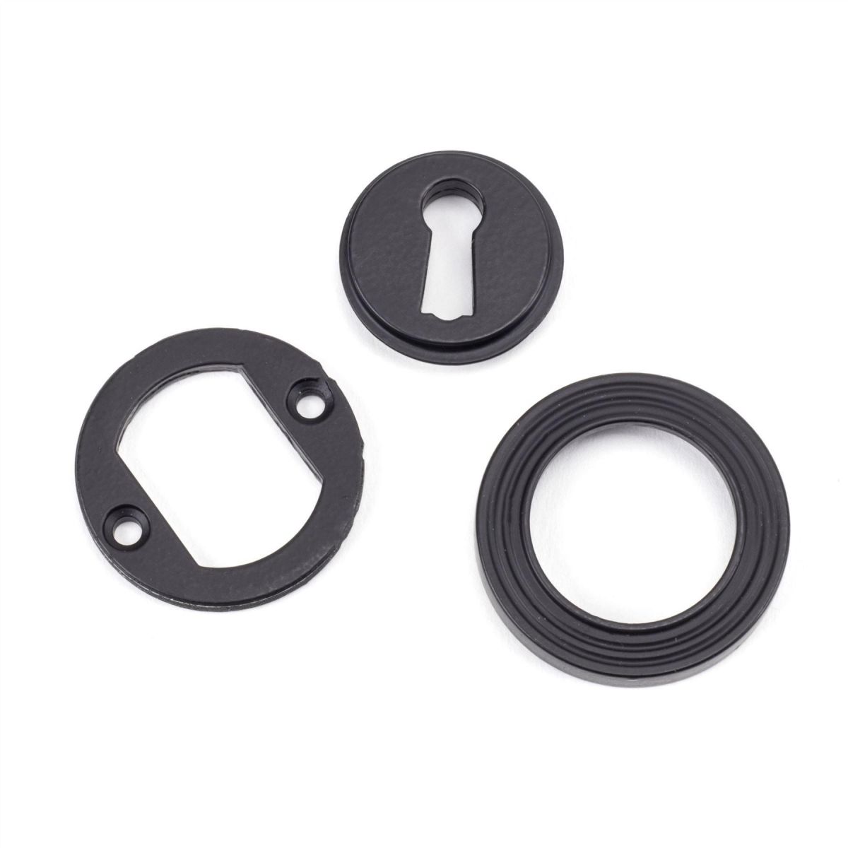 Matte Black Layered Beehive Circular Escutcheon Parts
