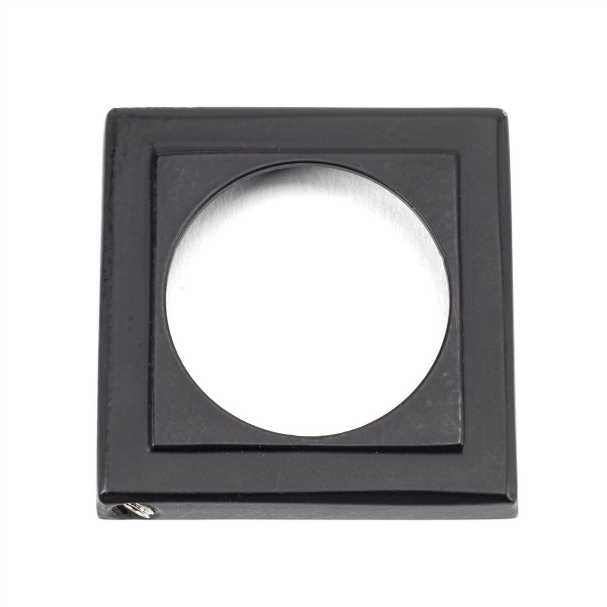 Matte Black Simple Square Euro Escutcheon Front