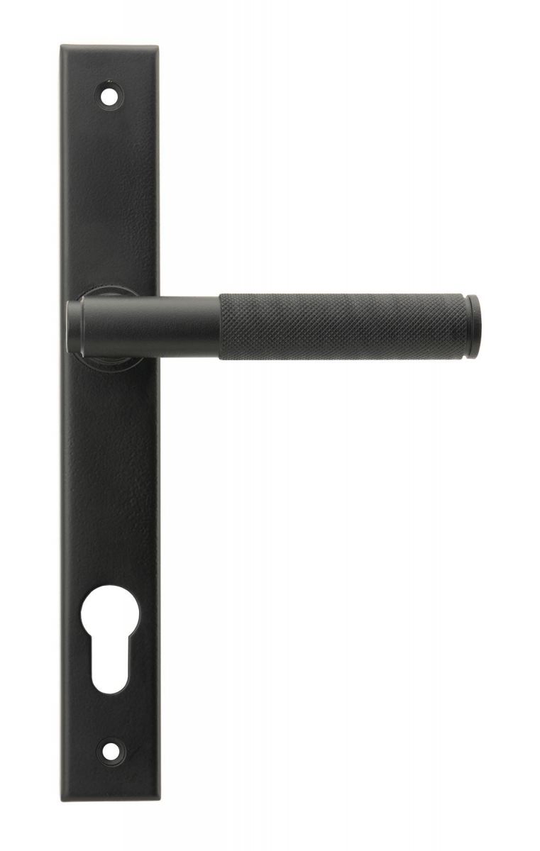 Matte Black Slimline Lever Espag Door Handle Back
