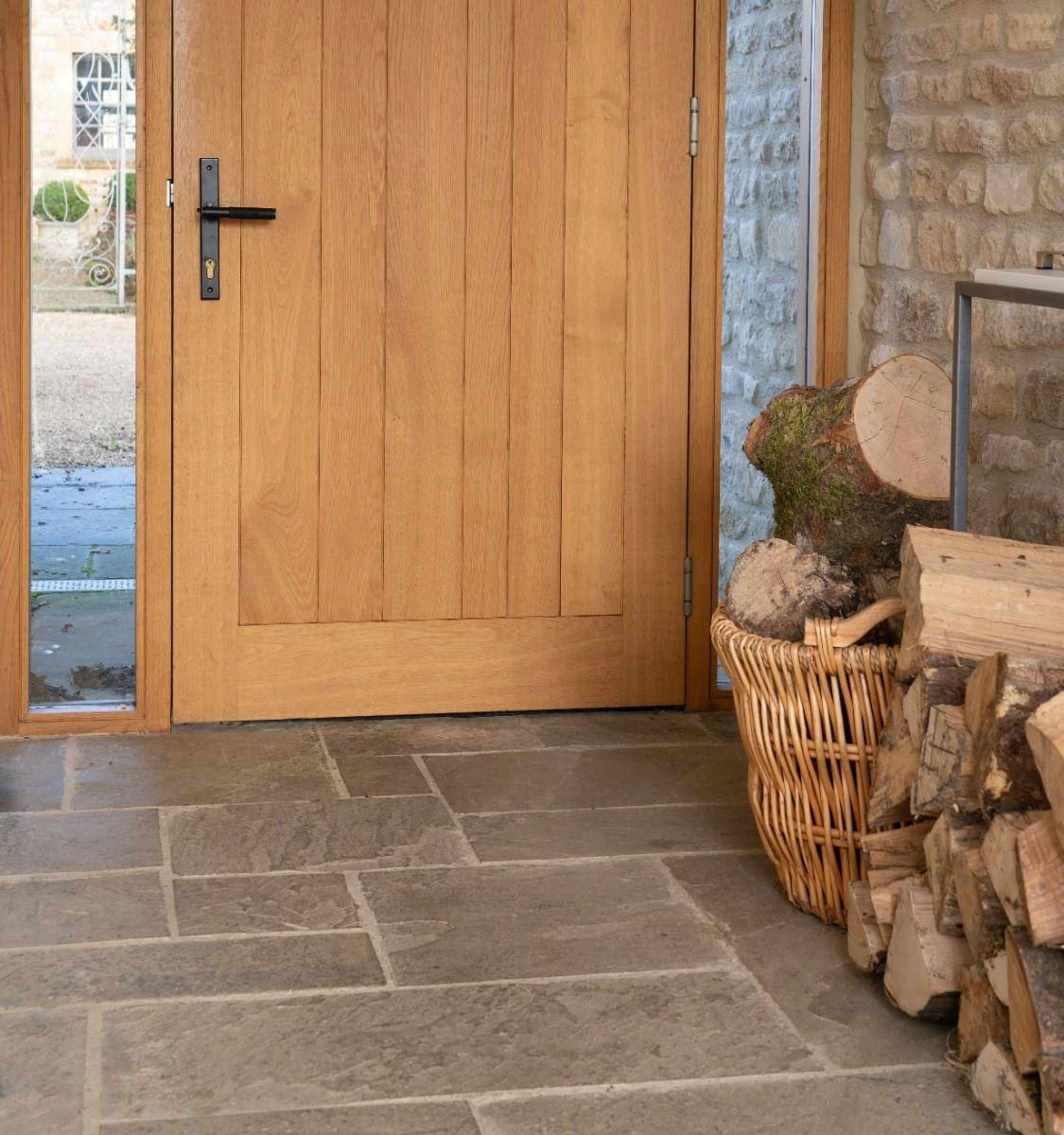 Matte Black Slimline Lever Espag Door Handle in Situ