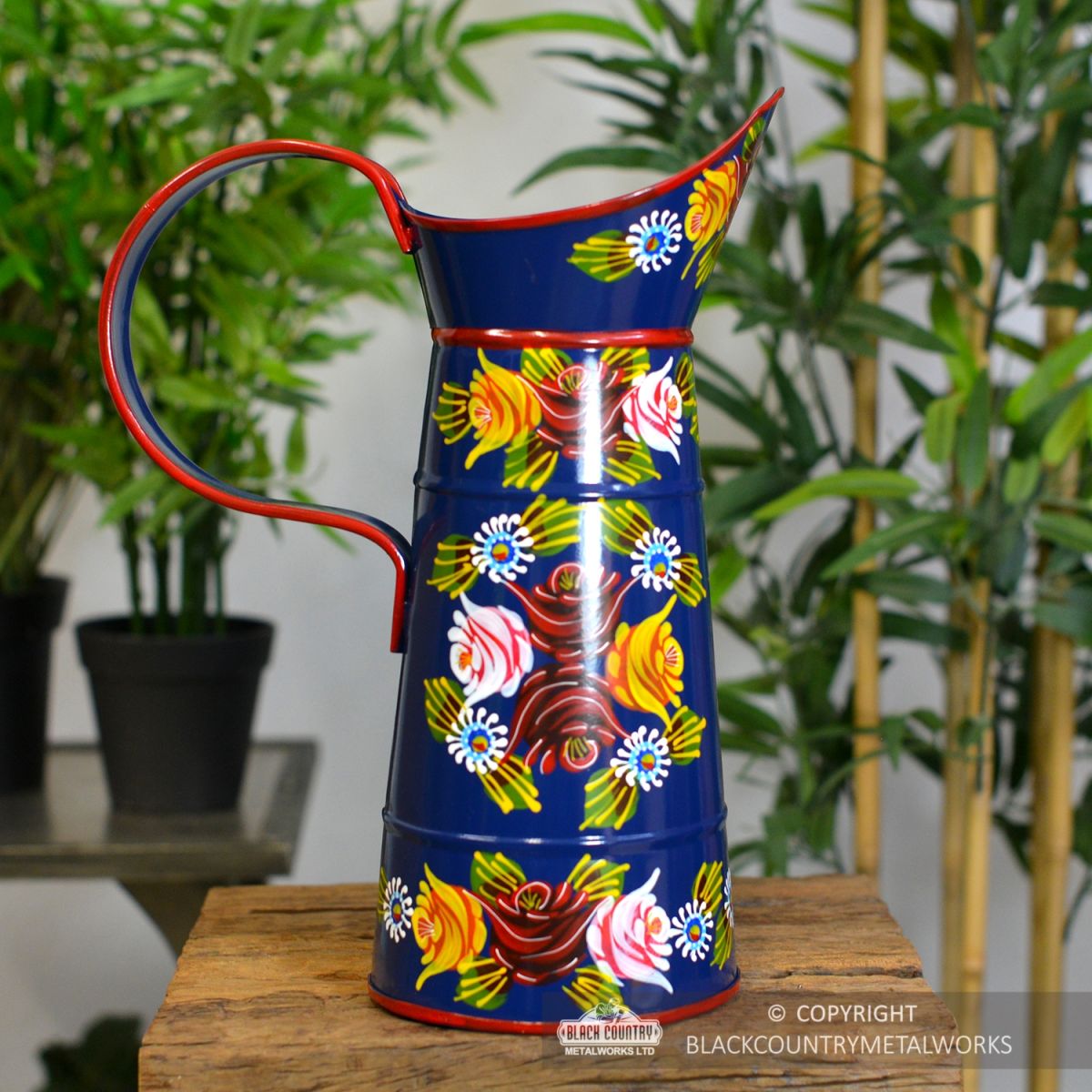 Side View of the Blue Narrowboat Jug Side View of the Blue Narrowboat Jug