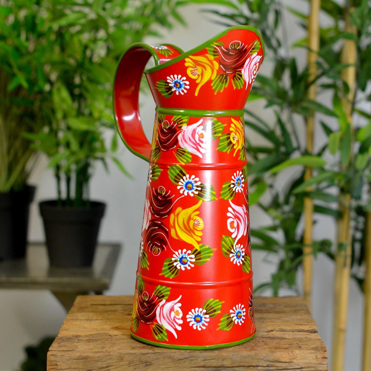 Traditional Hand Painted Narrowboat Style Jug Finished in Red Traditional Hand Painted Narrowboat Style Jug Finished in Red