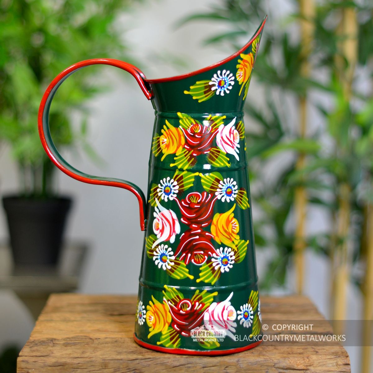 Side View of the Traditional Hand Painted Narrowboat Style Jug