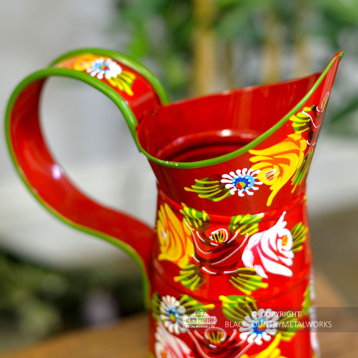 Traditional Hand Painted Narrowboat Style Jug finished in Red