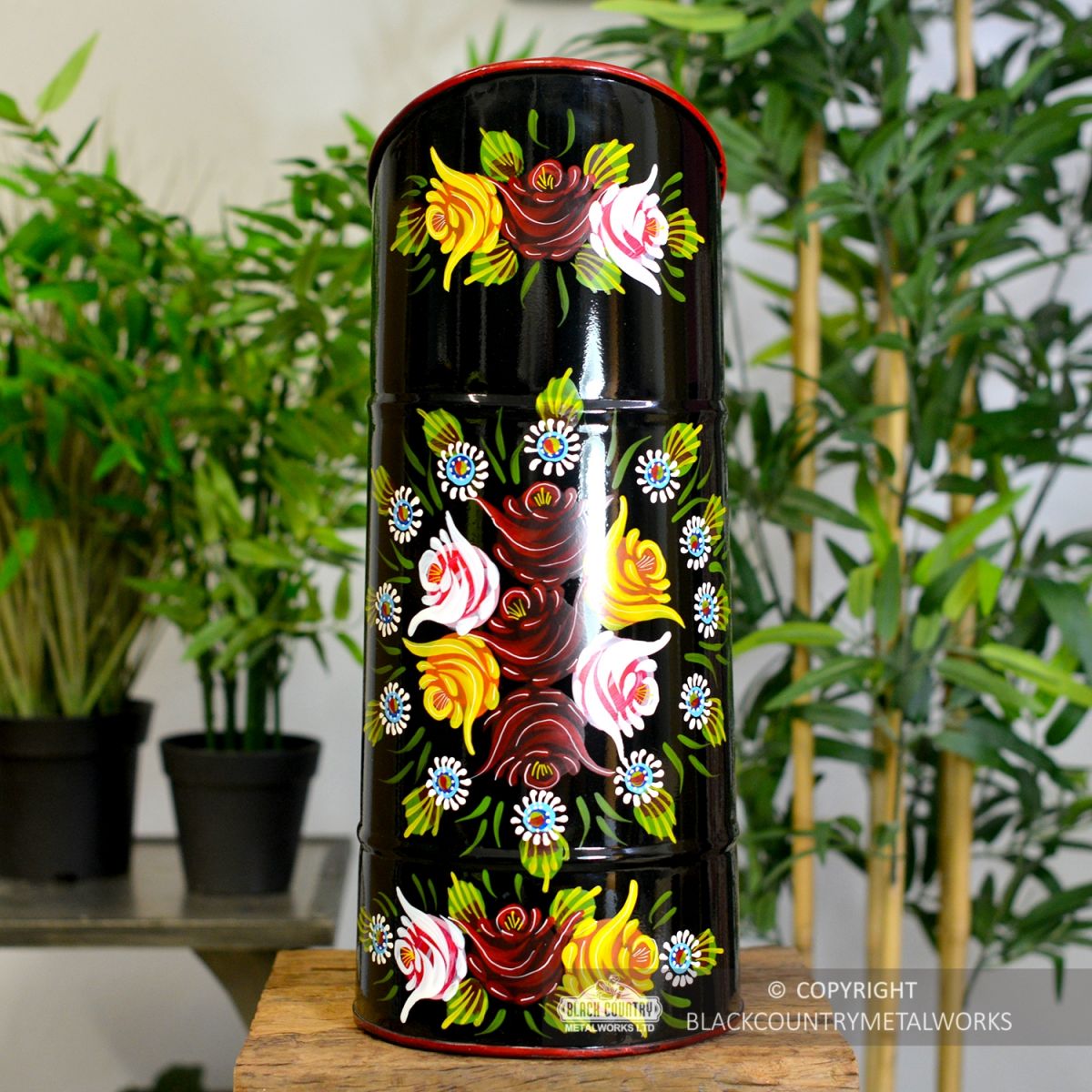 Front View fo the Black "Rosalie" Coal Hod