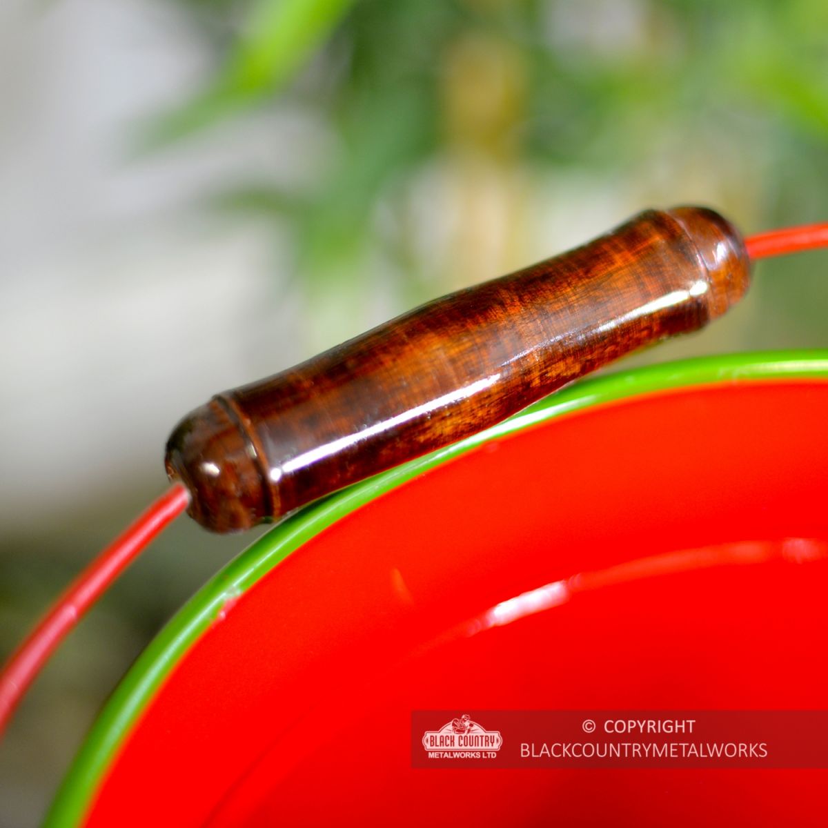Wooden Handle on the XL Log Bucket