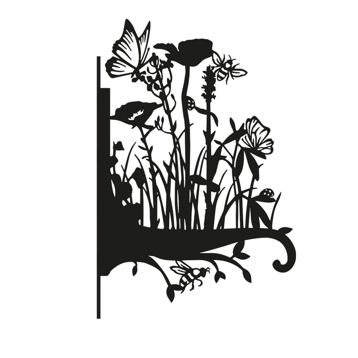 Meadow Hanging Basket Bracket on White Background