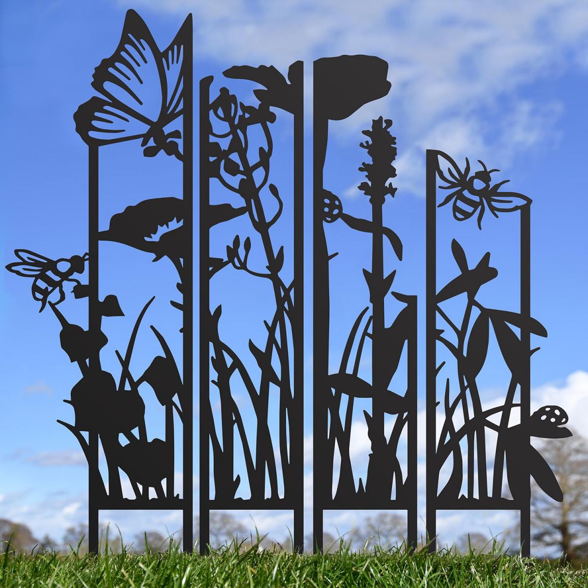 Meadow Iron Panel Silhouette in the Garden