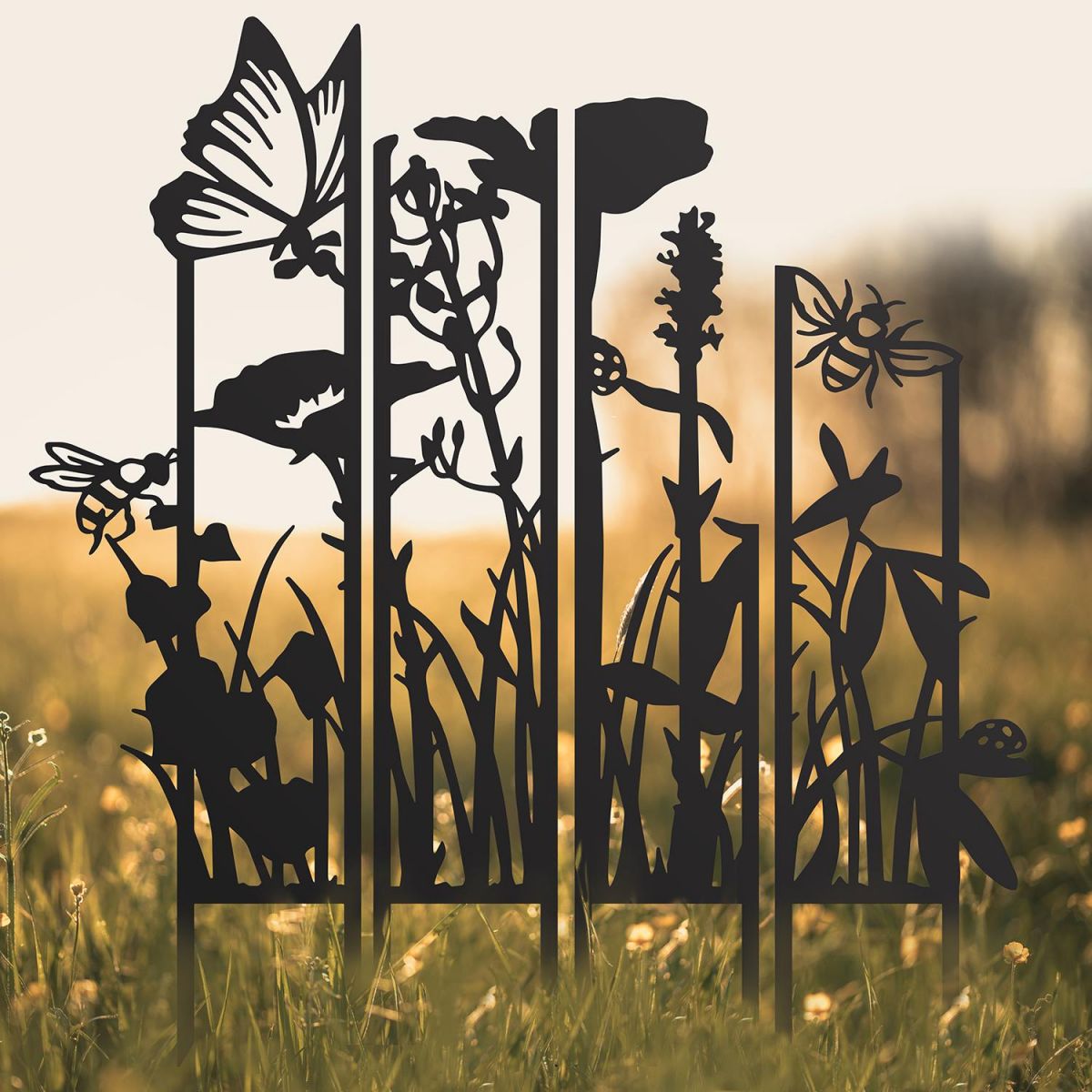 Meadow Iron Panel Silhouette in Use Outdoors