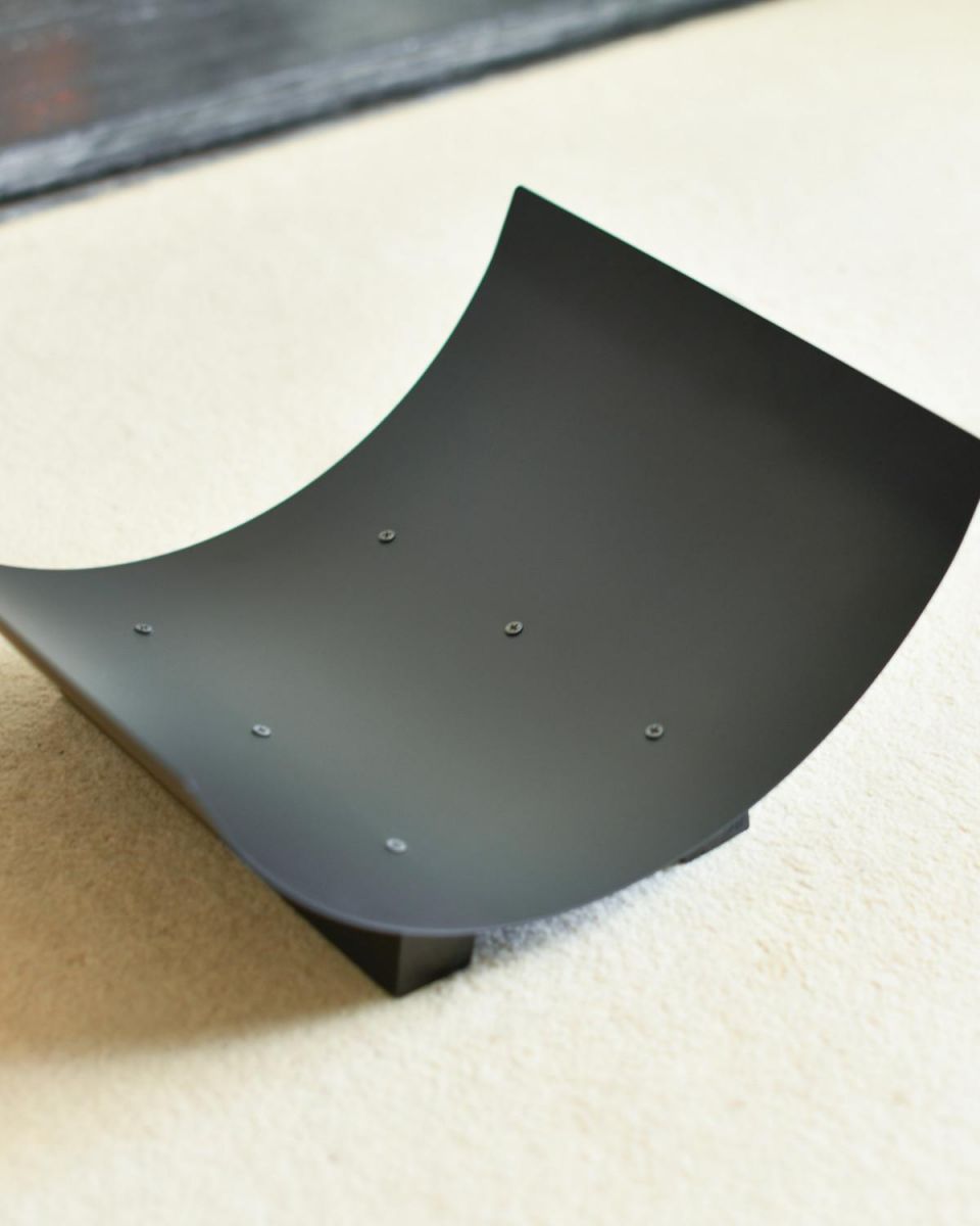 Close Up Of Empty "Media Luna" Contemporary Log Holder Close Up Of Empty "Media Luna" Contemporary Log Holder