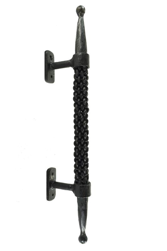 medieval braided iron door handle